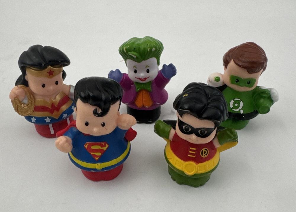 Lot of 5 Fisher Price Little People DC Comics Super Heroes Joker Superman